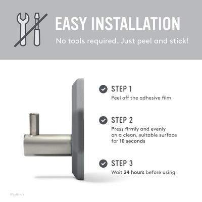 Charcoal Silicone and Stainless Steel Antimicrobial Shower Hook