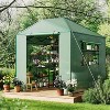 Portable Greenhouse, Outdoor Walk In Green House with Ventilated Mesh Windows and Roll-Up Zippered Doors, Reinforced Metal Frame - 2 of 4