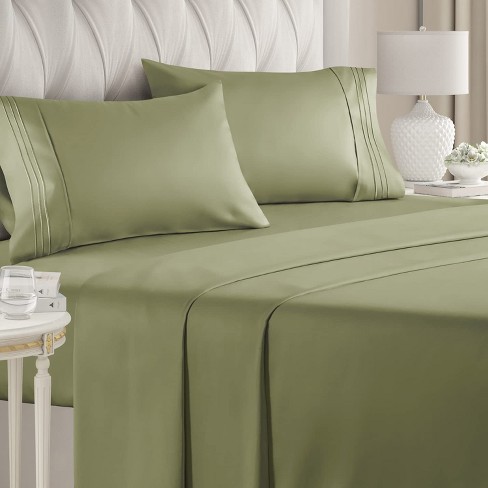 Cgk Unlimited 4 Piece Microfiber Sheet Set In Sage Green, Size King ...