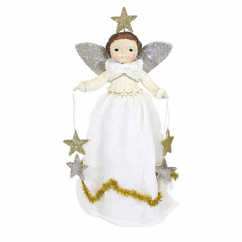 Mini Angel Tree Topper, Fairy Tree Topper, White Christmas Angel