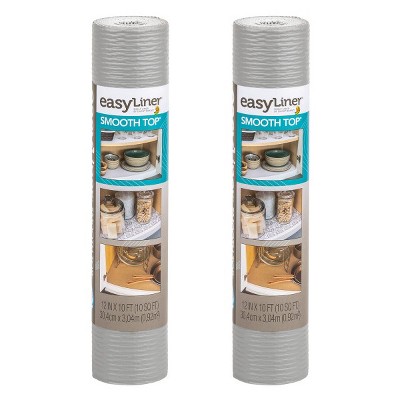 Duck EasyLiner Select Grip Non-Adhesive Shelf and Drawer Liner, Gray, 12 x  10' Roll, 2 Rolls