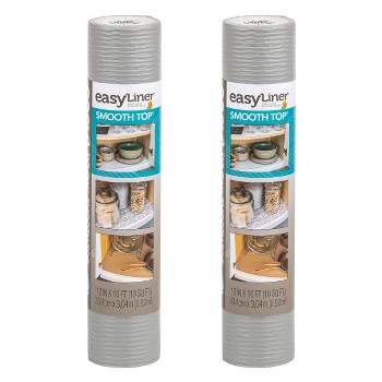 Duck Smooth Top Easyliner Non-Adhesive Shelf and Drawer Liner, 20 x 6'/12 x 10', Gray Damask, Pack of 2 Rolls