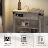 Homhougo End Table with USB Ports and Outlets, Flip Top Side Table Narrow Bedside Table with Drawer and Storage Shelves for Living Room (Pale Oak) - 4 of 4