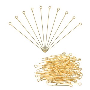 Unique Bargains DIY Craft Necklaces Bracelets Earrings Jewelry Making Iron 21 Gauge Eye Pins 200 Pcs - 1 of 4