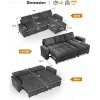 Dyonery Sleeper Sofa Bed, 81" L/U Shaped Pull Out Couch with Storage Chaise, 5-Position Backrest, USB & Type-C Ports, Chenille - 2 of 4