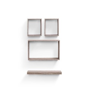 ChicFurnit Wall Shelf Set Floating Wood Shelves Invisible Brackets Hanging Shelf for Books Storage for Indoor Living Room, Maple, 17.72"*3.94"*9.06" - 1 of 4