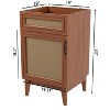 JONATHAN Y VAN1008 Javer 20 in. W x 18 in. D x 33 in. H Rattan Modern Farmhouse 2-Shelf Bath Vanity Cabinet Only (Sink Basin not Included), Oak - 3 of 4