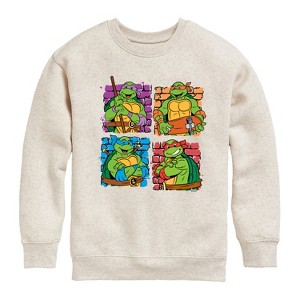 Boys' - Teenage Mutant Ninja Turtles - Bricks Graphic Long Sleeve Fleece Sweatshirt - 1 of 4