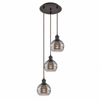 Rochester - 3 Light Cord Hung Multi Pendant In Industrial Style-24.38 Inches Tall and 12.38 Inches Wide