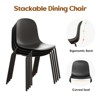 SEVOBAL Accent Chairs, Modern Plastic Stackable Dining Chair Set of 4 with Metal Legs for Indoor or Outdoor, Black, 21.26"*20.08"*33.27" - 4 of 4