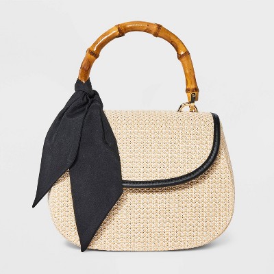 Bamboo Top Handle Handbag - A New Day™