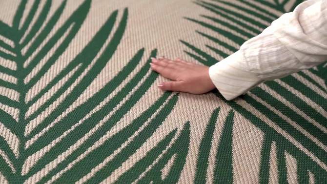 World Rug Gallery Contemporary Palm Leaf Textured Flat Weave Indoor/Outdoor Area Rug, 2 of 15, play video