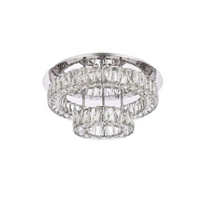 Monroe 22" Chrome LED Flush Mount with Royal Cut Crystals