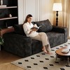 63'' Corduroy Deep Seat Comfy 2-Seater Sofa with No Assembly, Armrest, and Backrest Pillow - 3 of 4