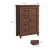 Nasitip 4 Drawer Dresser for Bedroom, 45.7" Tall Vertical Dresser with Door Storage, Freestanding Closet Dresser Chest for Bedroom, Walunt - 3 of 4