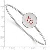 Black Bow Jewelry Sterling Silver Chi Omega Greek Life Bangle Bracelet 8 Inch - 2 of 3