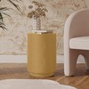 LeisureMod 14” Wide Round Side Table in Fiberstone End Table with Tapered Base, No Assembly for Indoor and Outdoor Use Ramble Collection - 3 of 4