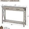 31in Wood Console Table, Entryway Table with Drawers and Open Storage Shelf, 2-Tier Foyer Table Narrow Sofa Table for Couch Corridor Living Room - 2 of 4