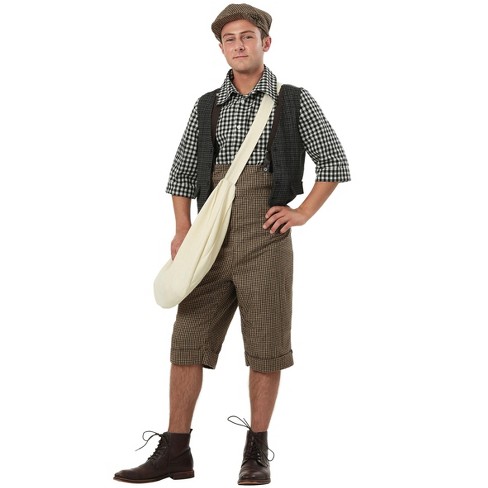 Halloweencostumes.com Medium Adult 20's Newsie Costume, Black/brown ...