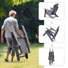 22'' 3 Gray PCS Folding Adirondack Sets,2 Resin Adirondack and Side Table - 2 of 4