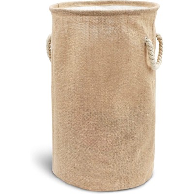 Large Round Storage Basket, Cute Collapsible Laundry Basket