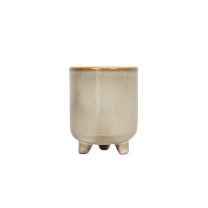 Footed Planter White Porcelain - 1 of 4