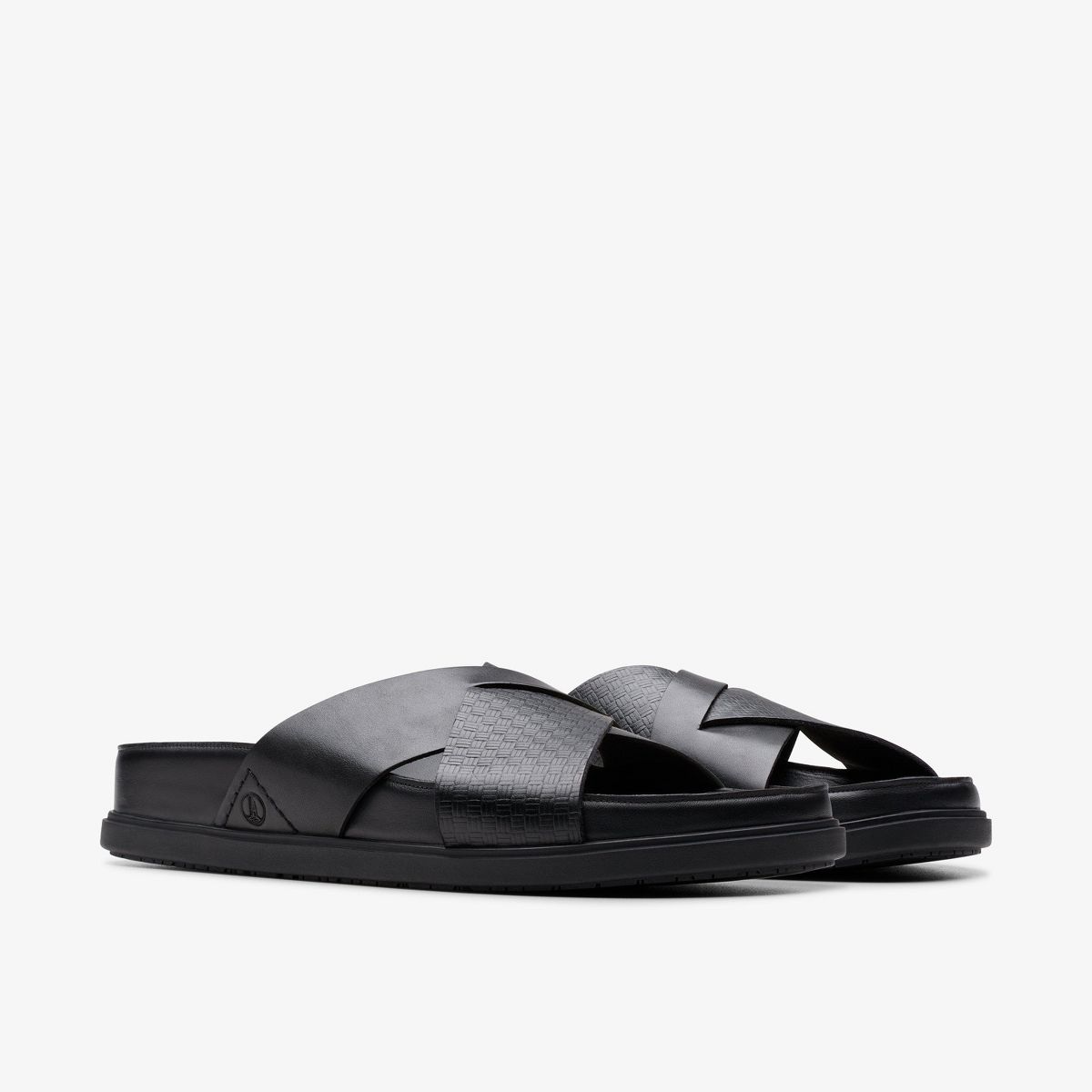 Clarks Mens Torford Cross Black Leather Sandals - thumbnail 5