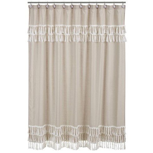 Botanical Leaf Linen Shower Curtain Beige Sweet Jojo Designs Target