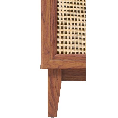 Javer 30" Walnut Rattan Modern Farmhouse Bath Vanity Cabinet