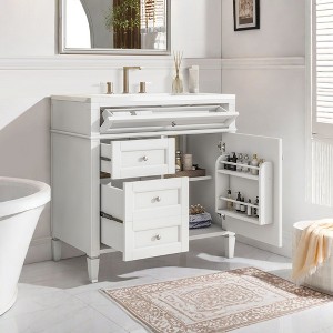 NicBex 36" Bathroom Storage Cabinet with Single Sink, Bathroom Vanity, 2 Drawers and 1 Spacious Cabinet Door for Bathroom, White - 1 of 4