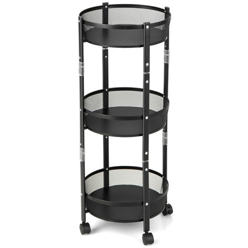 4 Tiers Square/Round Storage Rack Kitchen Rotating Vegetable Fruit