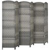NicBex 6' Tall 6-panel Room Divider Folding Privacy Screen for Room Separation, Hand-Woven Freestanding Wall Partition for Home & Office, Grey - 2 of 4