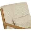 PAGED Wooden Accent Chair Upholstered Living Room Chairs Modern Reading Chair with Ribbed Corduroy Fabric for Living Room - 3 of 4