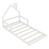 CAVINAS Twin/Full Size Bed Frame with House-Style Headboard & Guardrails,Modern Floor Bed for Kids Room,Bedroom - 4 of 4