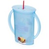 Flipping Holder Food Pouch Holder No Squeeze, flips over to hold drink boxes and juice pouches, easy grip handles and lid (Blue) - 4 of 4