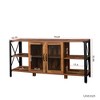 71"W Industrial TV Stand Farmhouse TV Console Cabinet Entertainment Center Sideboard with Cabinet and Metal Open Shelves for TVs Up to 80"-ModernLuxe - 3 of 4