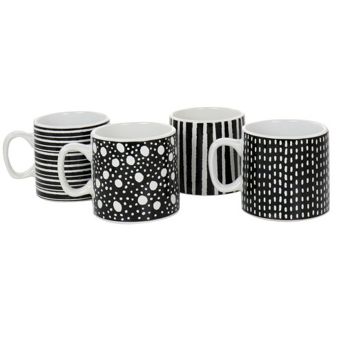 Mr. Coffee Cafe Celestial 4 Piece 14.8 oz. Stoneware Pearlized Beverage Mug Set in Assorted Colors