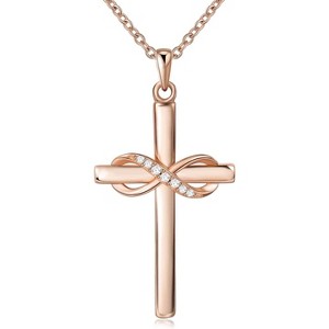 925 Sterling Silver Cross Necklace for Women Infinity Necklace - 1 of 4