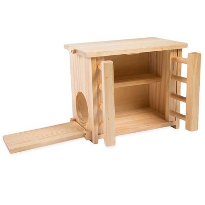 HearthSong Wooden Chicken Coop with Real Working Doors and Ramp for Imaginative Play, Measures 9½"L x 5½"W x 8"H