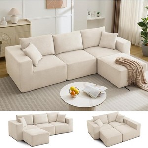 108”Modular Sectional Sofa, Sectional Modern Sleeper Sofa Couches with L-Shape Chaise, Cloud Sectional Couch with Deep Seat, Upholstered Couches - 1 of 4