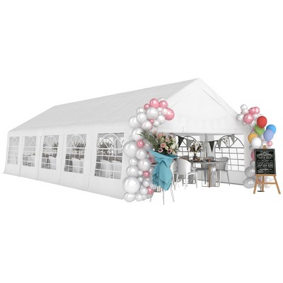 Heavy Duty Wedding Tent & Carport, Portable Garage with Removable Sidewalls, Large Outdoor Canopy with Windows for Event