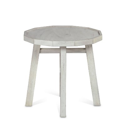 Paisley 22" Gray and White Round Wood End Table
