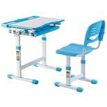 Mount-It! Kids Desk and Chair Set | Height Adjustable Ergonomic Children's School Workstation with Storage Drawer | Blue