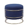 APRILSOUL Elegant Round Storage Ottoman with Gold Frame - 2 of 4