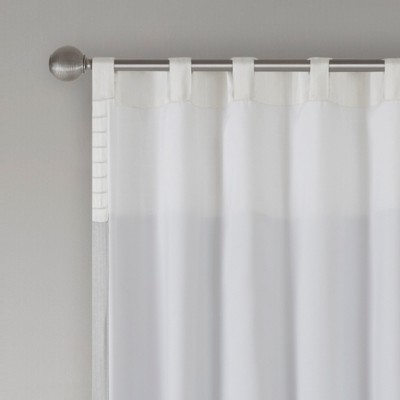 Gray Faux Silk Pintuck Light-Filtering Curtain Panel