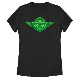 Women's Star Wars St. Patrick's Yoda Clover Face T-Shirt - 1 of 4