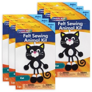 Creativity Street® Felt Sewing Animal Kit, Cat, 4" x 10.25" x 1", 6 Kits - 1 of 4
