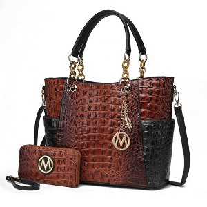 MKF Collection Merlina Faux Crocodile-Embossed Women’s Tote Bag & matching Wallet by Mia K - 1 of 4