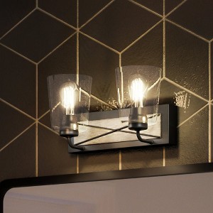 Urban Ambiance Luxury Farmhouse Bath Light 8.25''H x 14.75''W,  Charcoal Finish,  Berkeley Collection, UHP3903 - 1 of 4