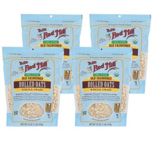 Bob's Red Mill Organic Old Fashioned Rolled Oats Whole Grain - Case of 4/16 oz - 1 of 4